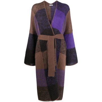 colour-block long cardi-coat