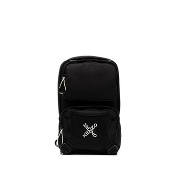 black Active one-shoulder logo backpack