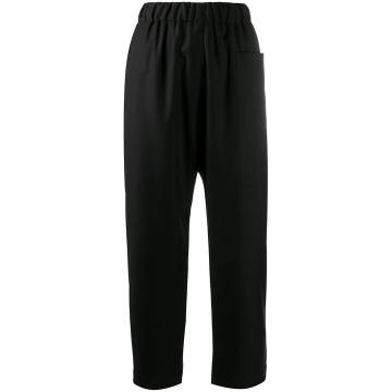 elasticated cropped leg trousers
