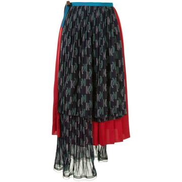 contrast pleated skirt