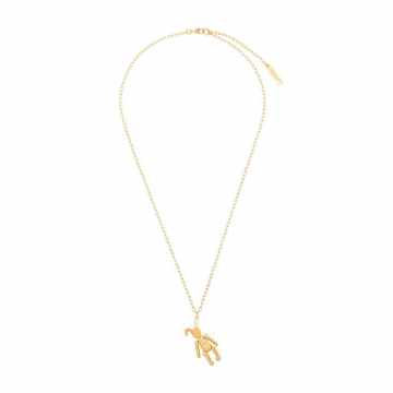 gold-plated bunny pendant necklace