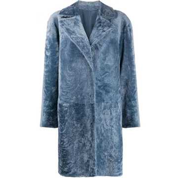 long-sleeved sheepskin panel coat