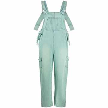 color washed overall jeans