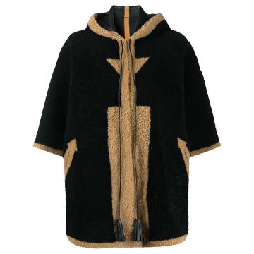shearling cape coat