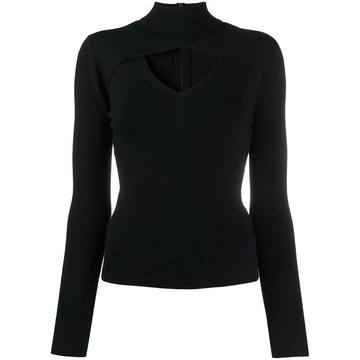 cut-out roll neck jumper