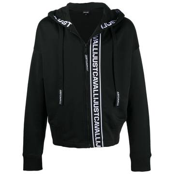 logo-print zip-up hoodie