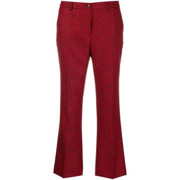 houndstooth cropped trousers