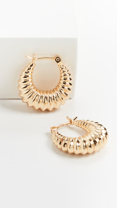 Monica Pleated Hoop Earrings展示图