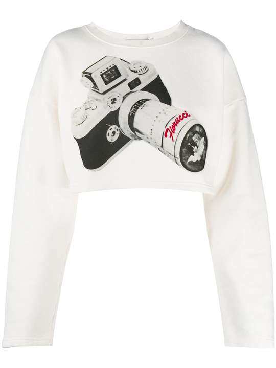 Camera-print cropped top展示图