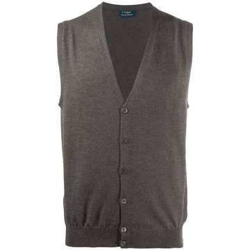 rib-trimmed knitted vest