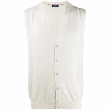 rib-trimmed knitted vest