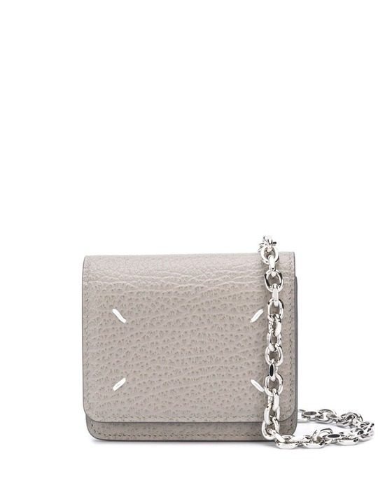 stitch-detailed mini leather cross body bag展示图