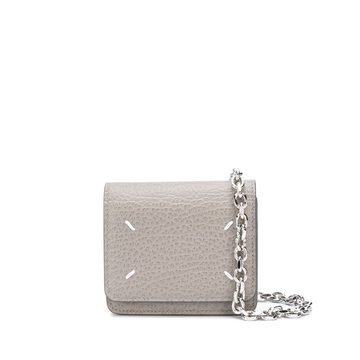 stitch-detailed mini leather cross body bag