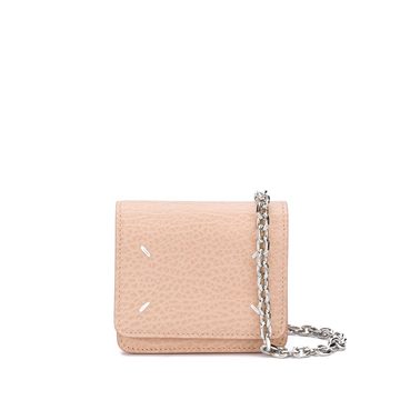 stitch-detailed mini leather cross body bag