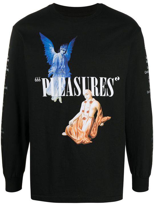 Pleasures print T-shirt展示图