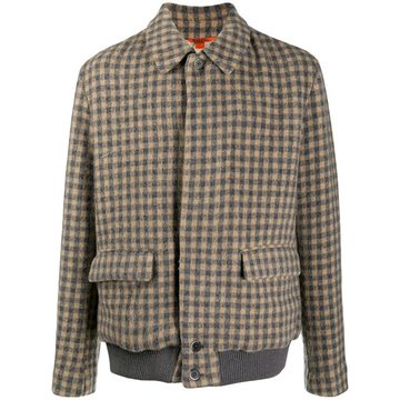 long-sleeved check pattern jacket