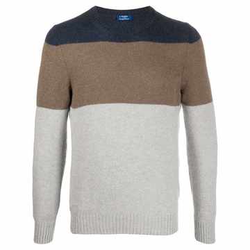 colour-block virgin wool jumper