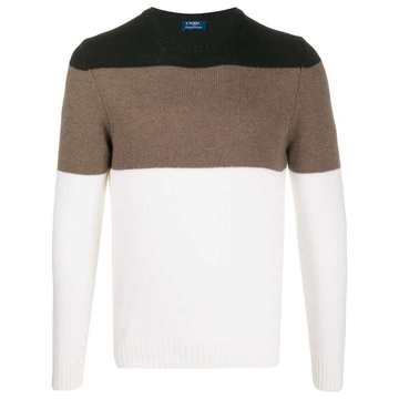 colour-block virgin wool jumper