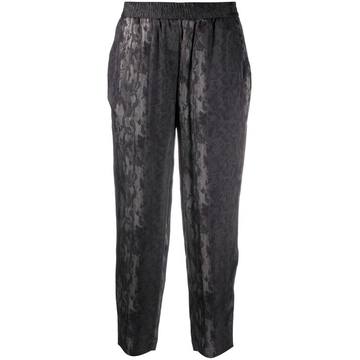 snakeskin-print cropped trousers