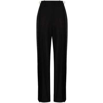 quilted wide leg trousers