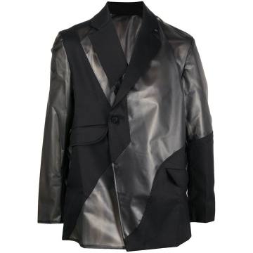 geometric overlay tailored blazer