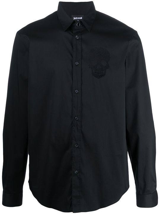 embroidered skull long-sleeved shirt展示图