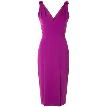 front slit fitted sleeveless dress