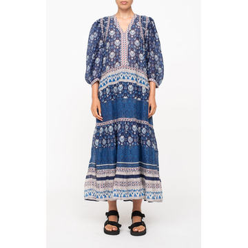 Brigitte Border Cotton Maxi Dress