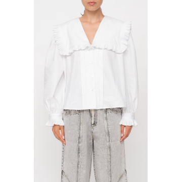 Charlie Pleated Cotton Blouse