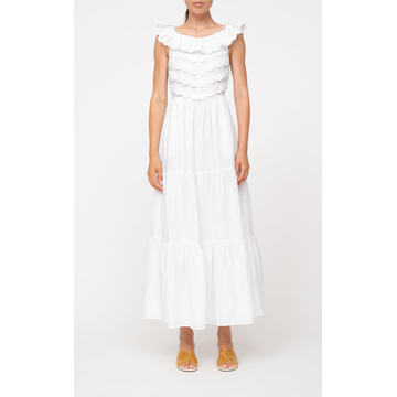 Shannon Scalloped Sleeveless Woven Midi Dress