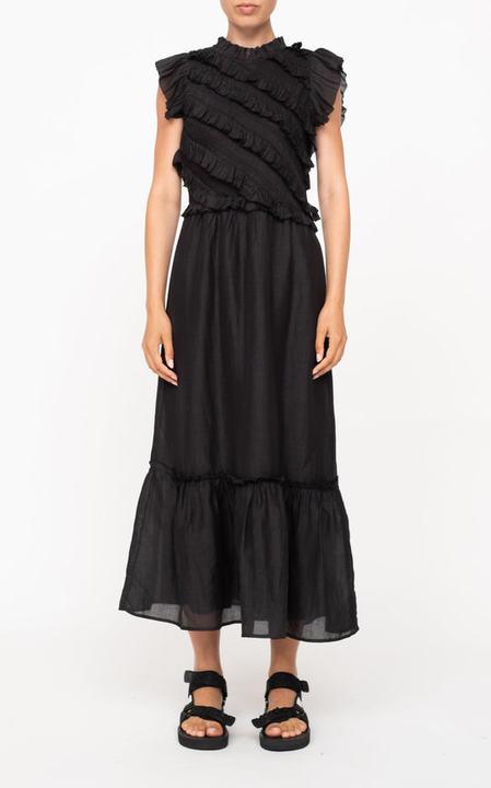 Eleanor Linen-Blend Tiered Maxi Dress展示图