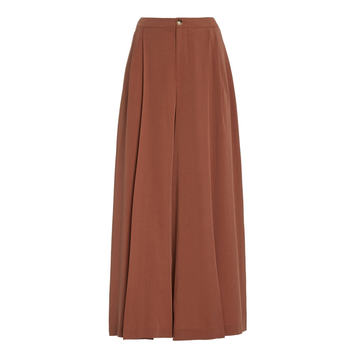 Pleated Crepe De Chine Culotte Pants