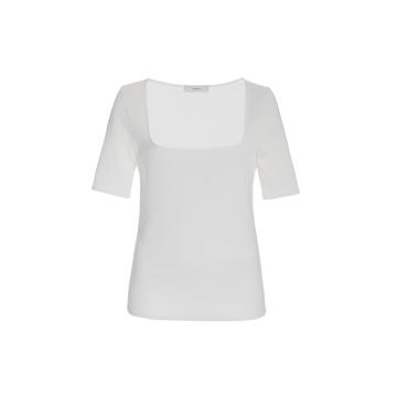Cotton-Blend Short Sleeve Top