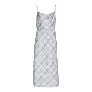 Hazy Plaid Cowl Neck Slip Dress