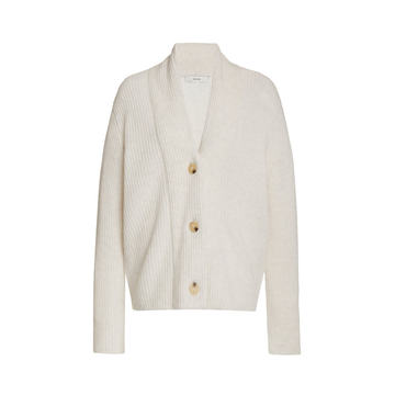 Wool-Cashmere Mock-Wrap Cardigan