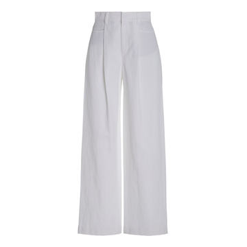 Cotton-Blend Wide-Leg Pants