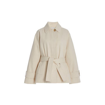 Belted Cotton-Blend Jacket