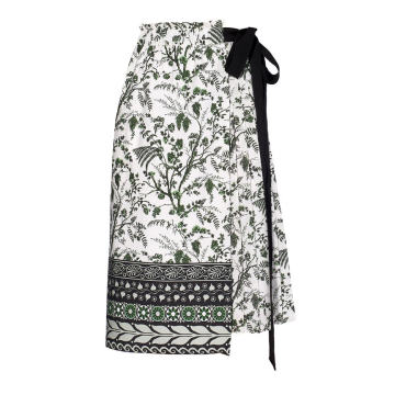 Elfrida Tie-Waist Cotton-Blend Skirt