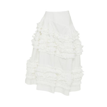 Otis Frilled Cotton Midi Skirt