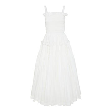 Larry Hand Smocked Cotton Voile Dress