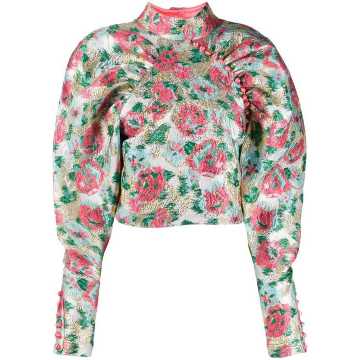 floral print mutton sleeve top
