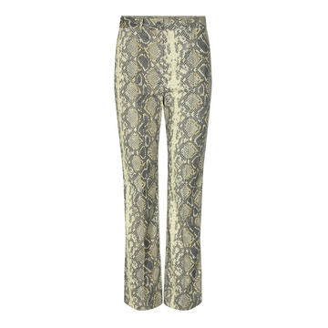 Robyn Snake-Effect Straight-Leg Trousers