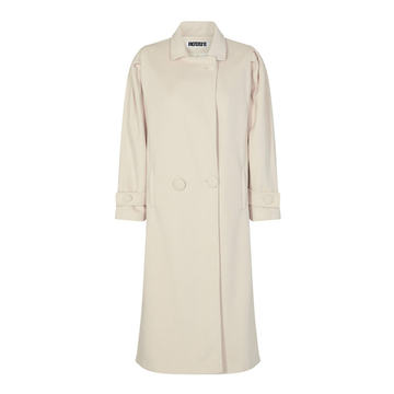 Yvette Puff-Sleeve Crepe Double-Breasted Coat