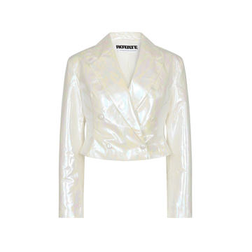 Caroline Cropped Satin Blazer