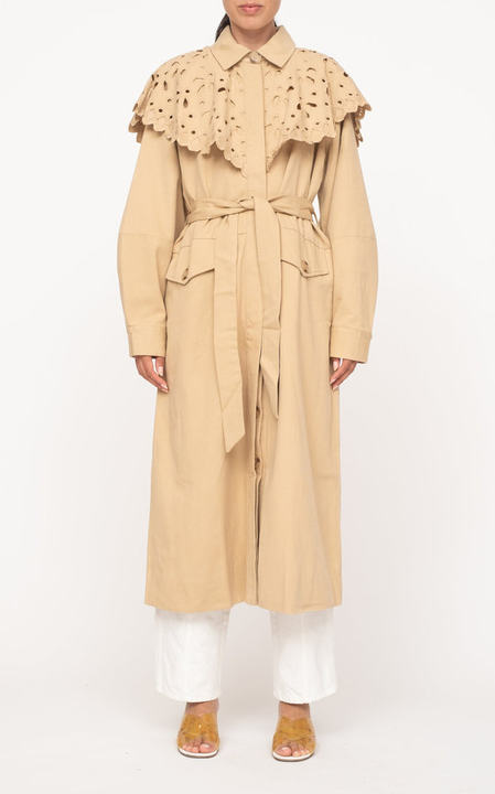 Hazel Broderie-Trimmed Gabardine Trench Coat展示图