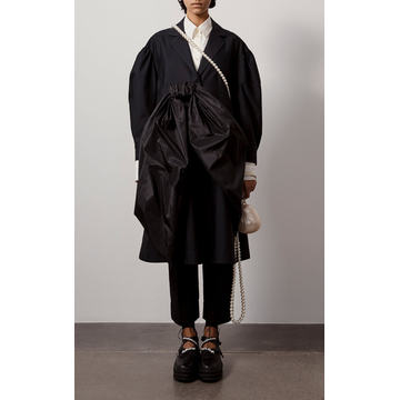 Bow Cotton-Taffeta Duster Coat