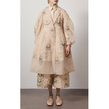 Embellished Organza Sculpted Coat