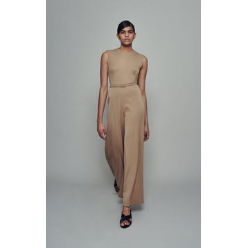 Ena Belted Crepe Jumpsuit