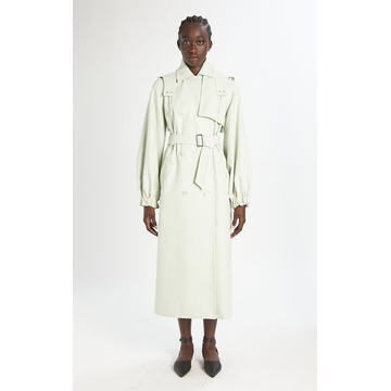 Volante Hooded Gabardine Trench Coat