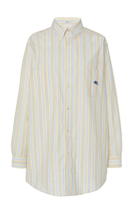 Striped Cotton Button-Down Shirt展示图